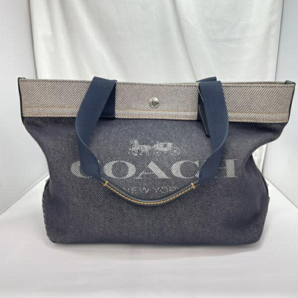 COACH Denim Tote Bag F39904 Navy